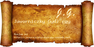 Javorniczky György névjegykártya