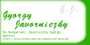 gyorgy javorniczky business card