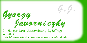 gyorgy javorniczky business card